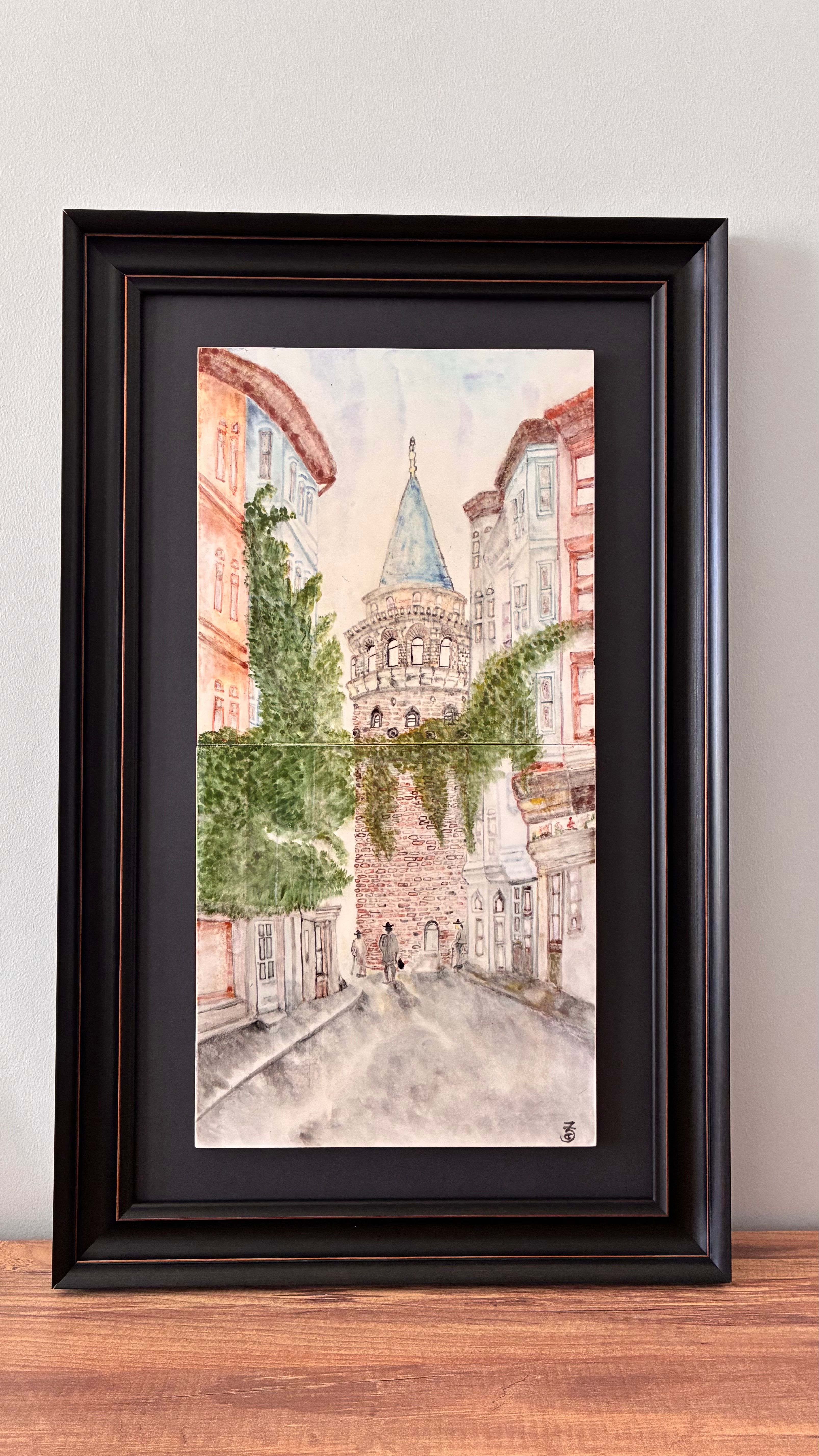 İstanbul Serisi : Galata Kulesi — Zerrin Cirit el yapımı çini eseri