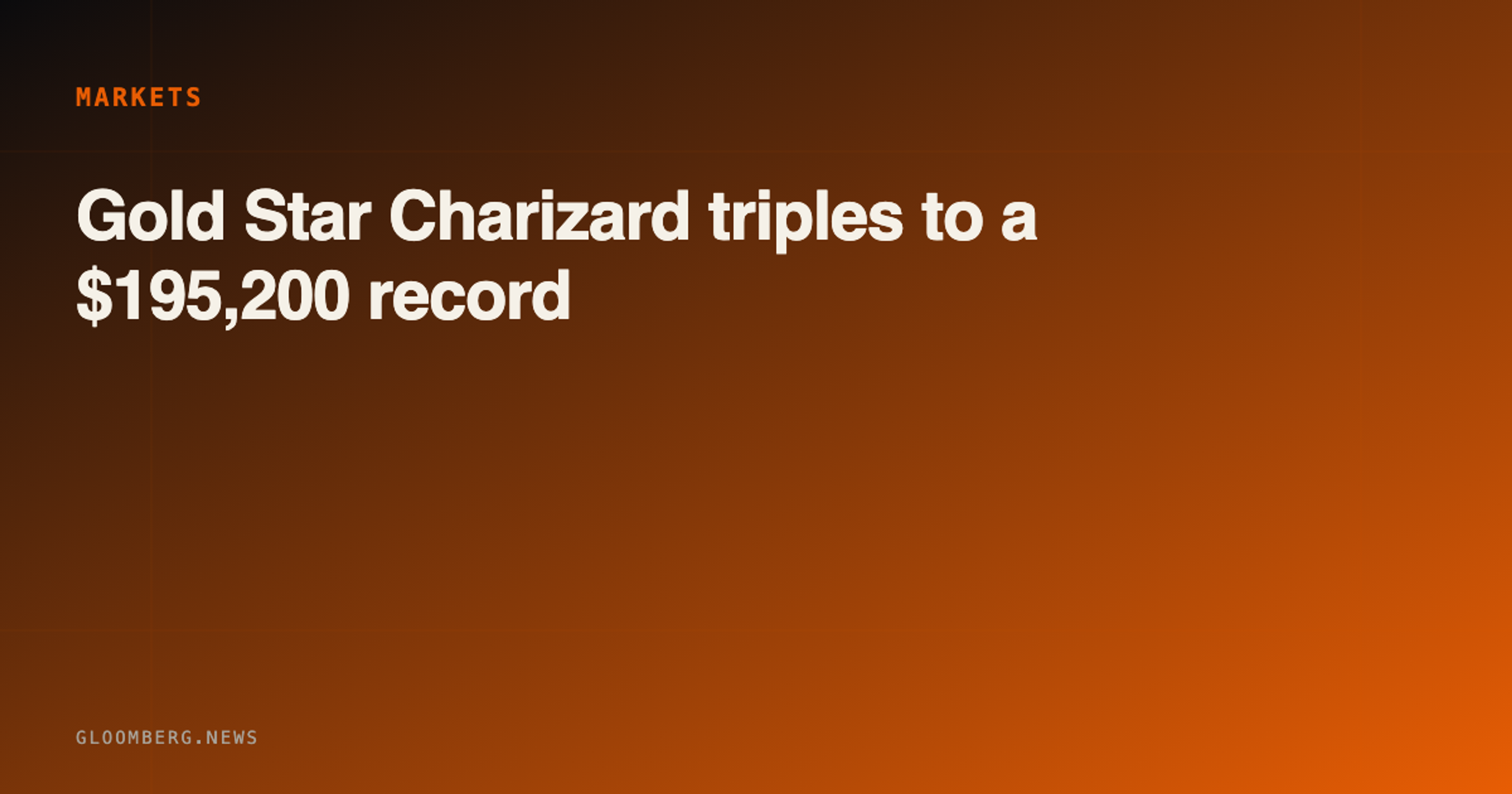 Gold Star Charizard triples to a $195,200 record in Goldin's undercard
