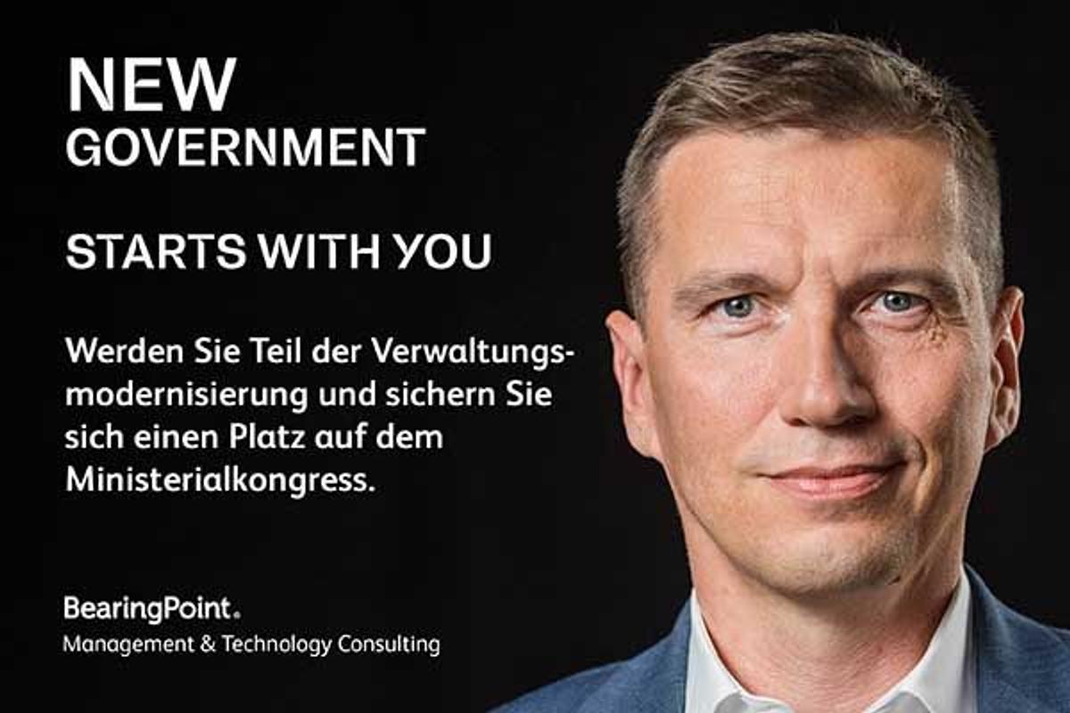 New government starts with you. Werden Sie Teil der Verwaltungsmodernisierung und sichern Sie sich einen Platz auf dem Ministerialkongress.