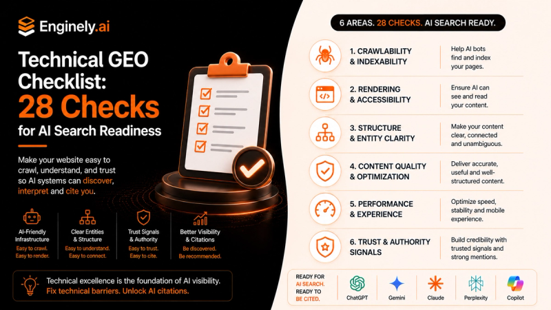 Technical GEO Checklist: 28 Checks for AI Search Readiness