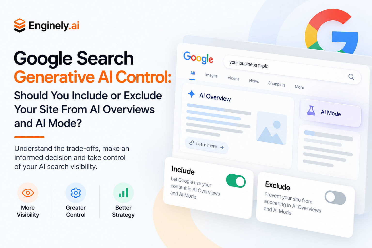Google Search Generative AI Control: Should You Include or Exclude Your Site From AI Overviews and AI Mode?