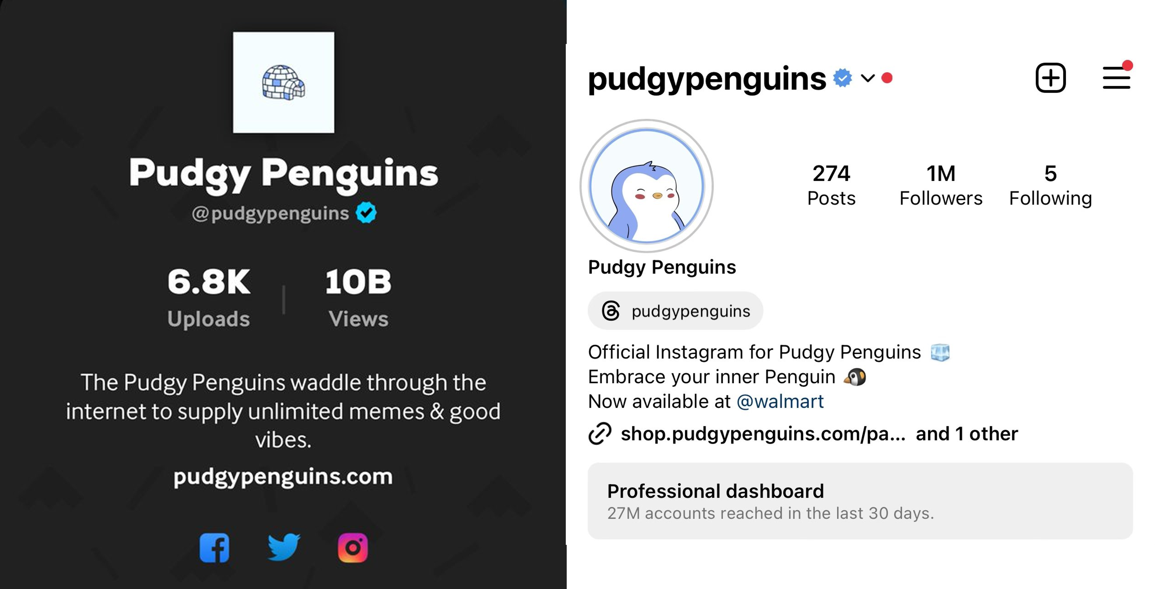 Pudgy Penguins on Giphy and Instagram