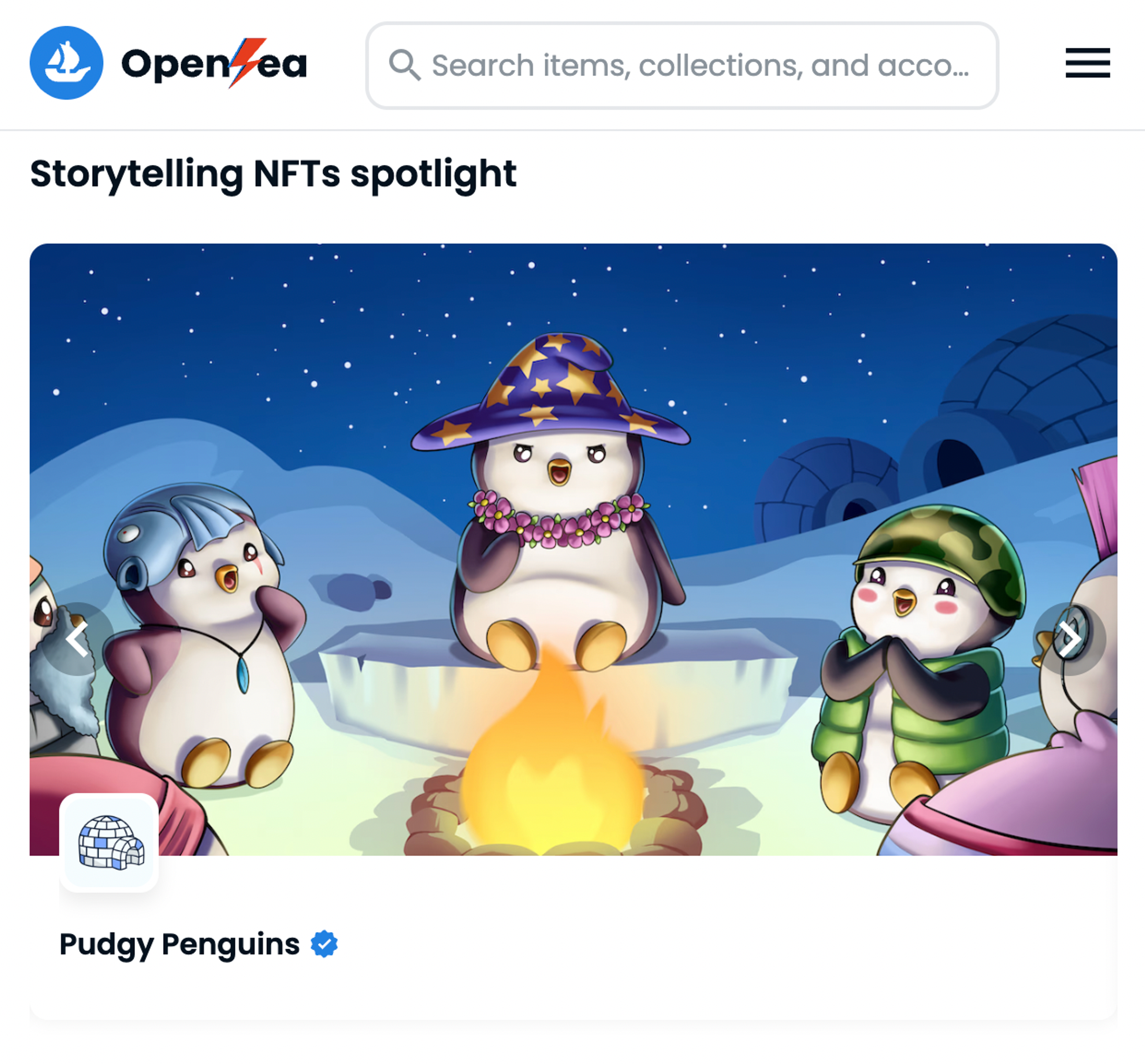 Pudgy Penguins on OpenSea