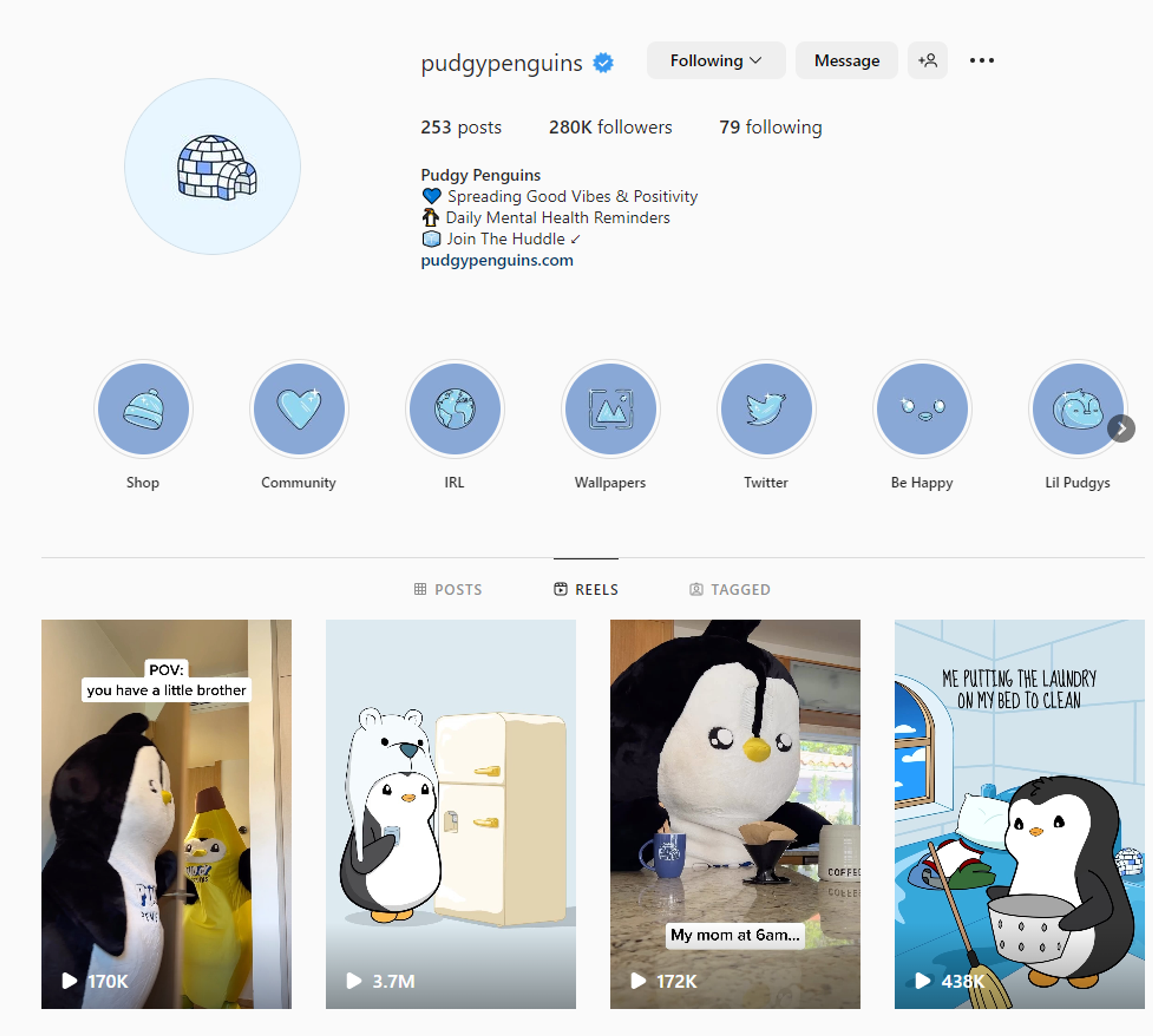 Pudgy Penguins Instagram