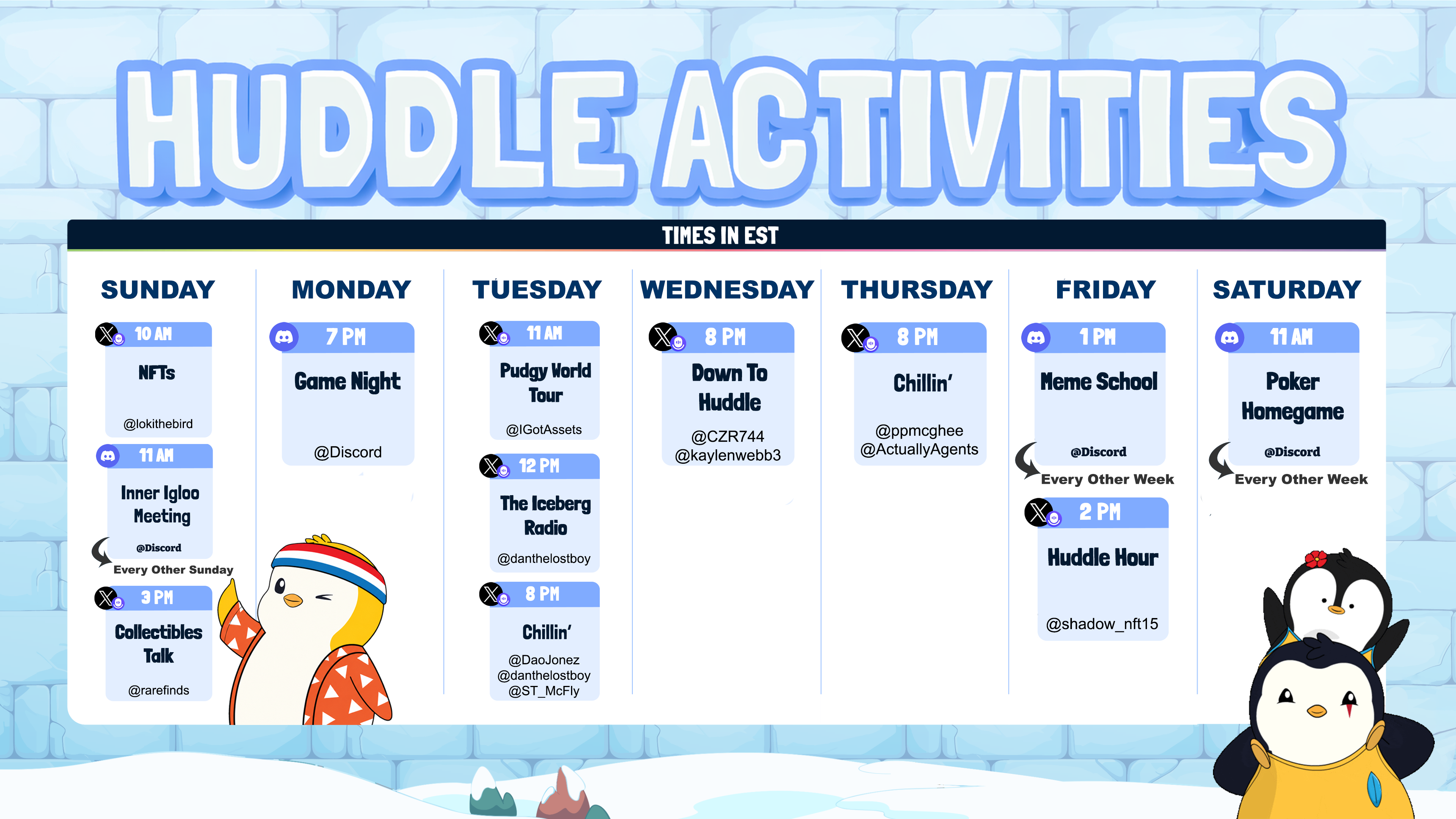Huddle activities