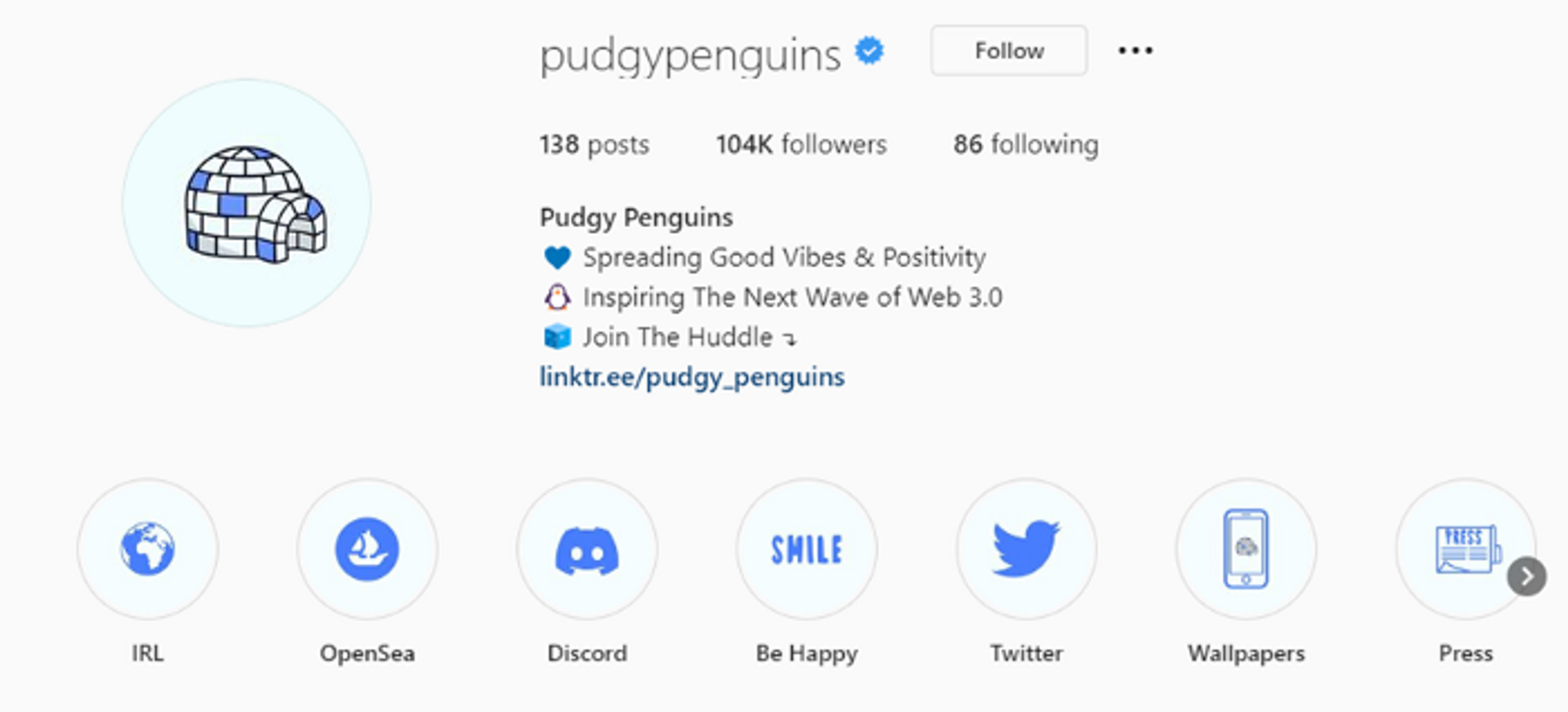 Pudgy Penguins Instagram