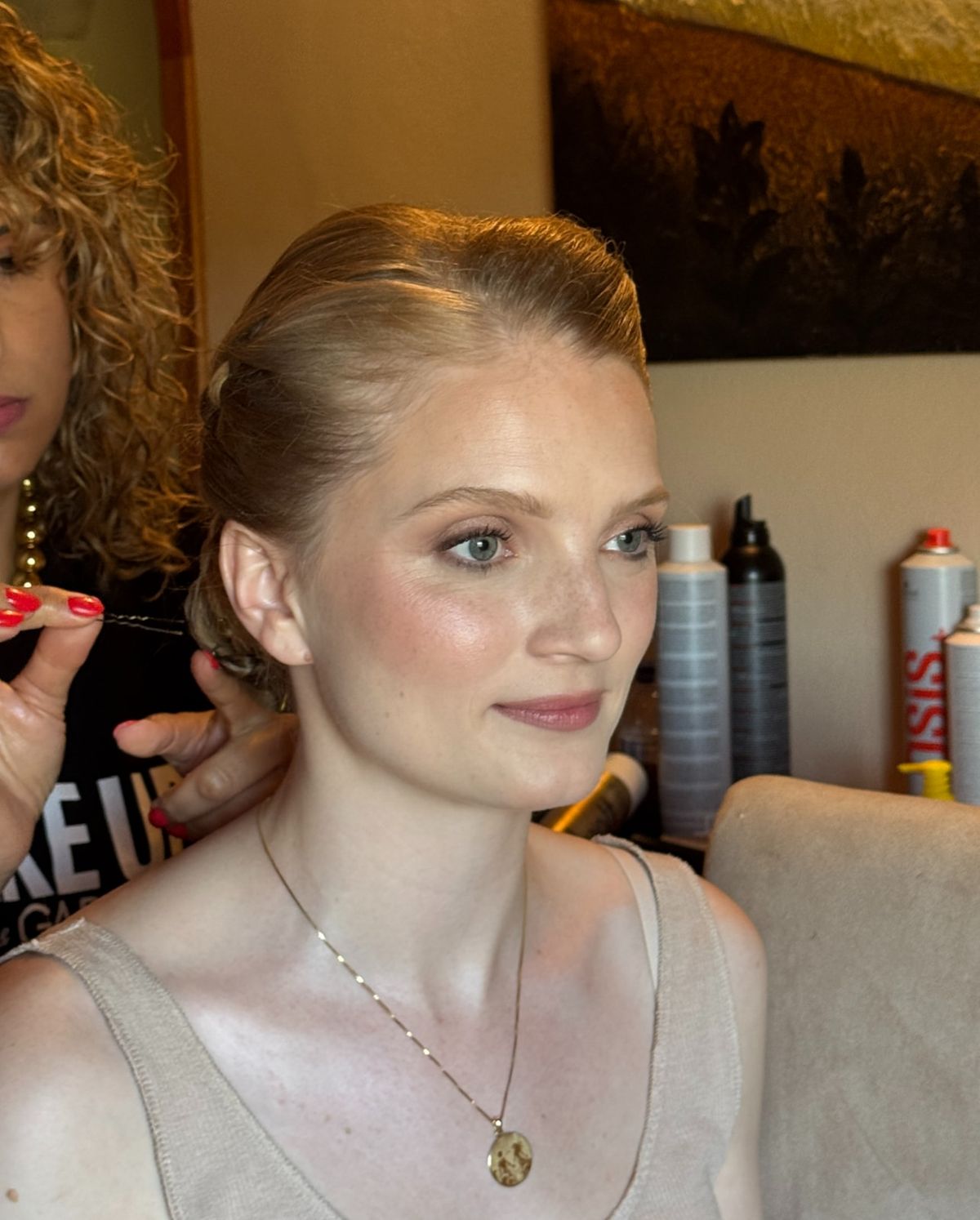 Bridal makeup by Bárbara Santos, photographed on a wedding day in Portugal