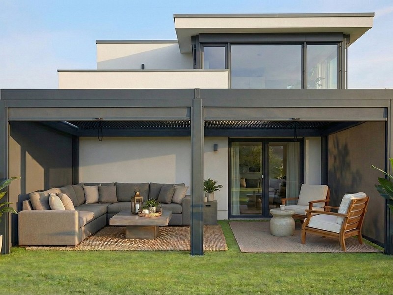 MCW Pergola Terassenvordach 6x3m Lamellendach Pergola Terassenüberdachung Alu, (5-tlg)