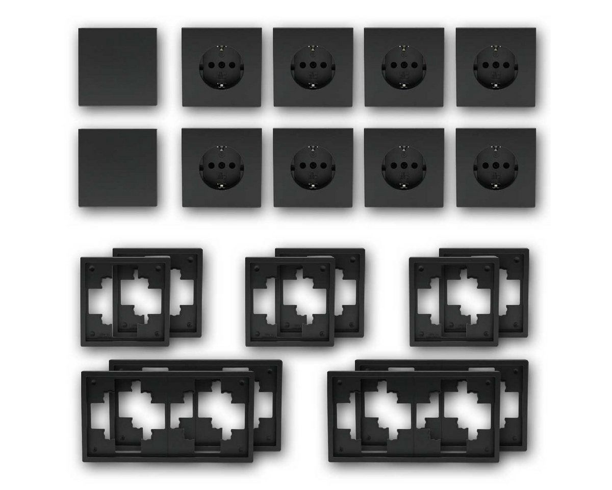 McPower Set "Standard-20" SHALLOW anthrazit, 20-teilig Unterputzschalter