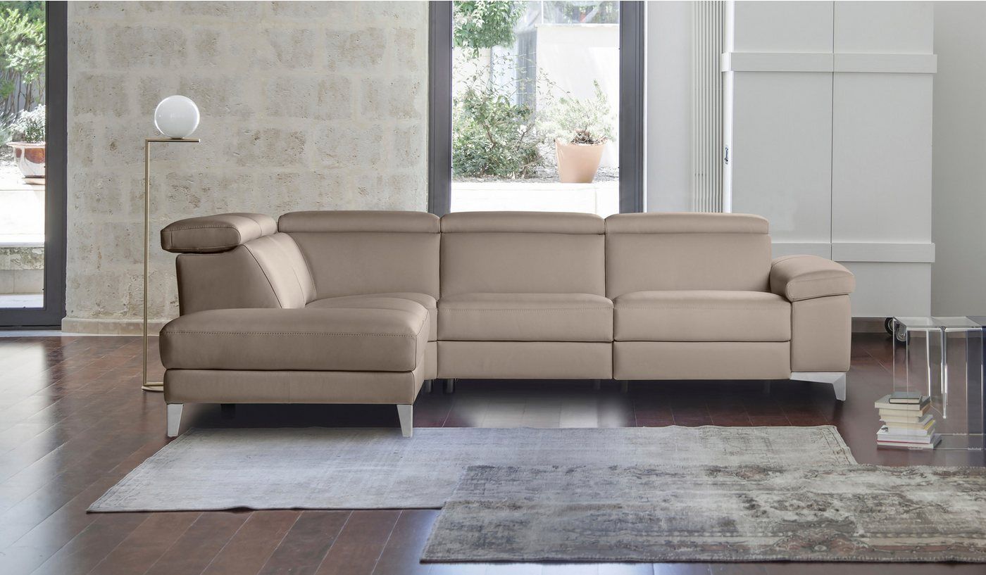 CALIA ITALIA Ecksofa Nove, mit erstklassigen Sitzkomfort und Komfortfunktion, L-Form, mit hochwertigem Lederbezug