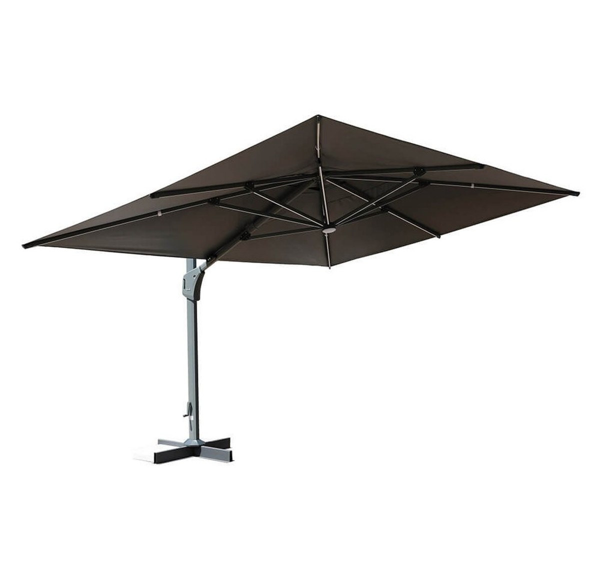 HOME DELUXE Sonnenschirm LED DIARO - ohne Schirmständer, LxB: 400x300 cm, 360° Drehfunktion, Solarbetriebene LED-Leuchten