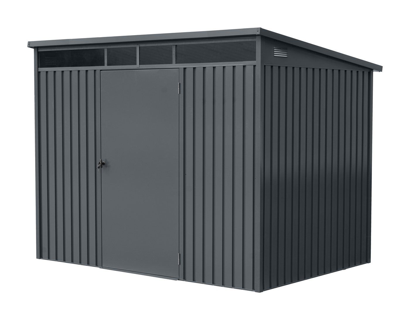 GARDEN 'N' MORE Gerätehaus Pultdachhaus Basic plus, BxT: 237x186 cm, einfacher Aufbau, Oberlicht, Langlebig, abschließbar