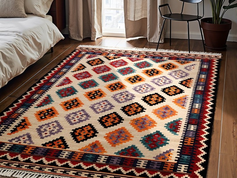 HANSE Home Teppich Kelim Kian, rechteckig, Höhe: 3 mm, Wolle, Baumwolle, Natur, Handgewebt, orientalisch, Boho, traditionell