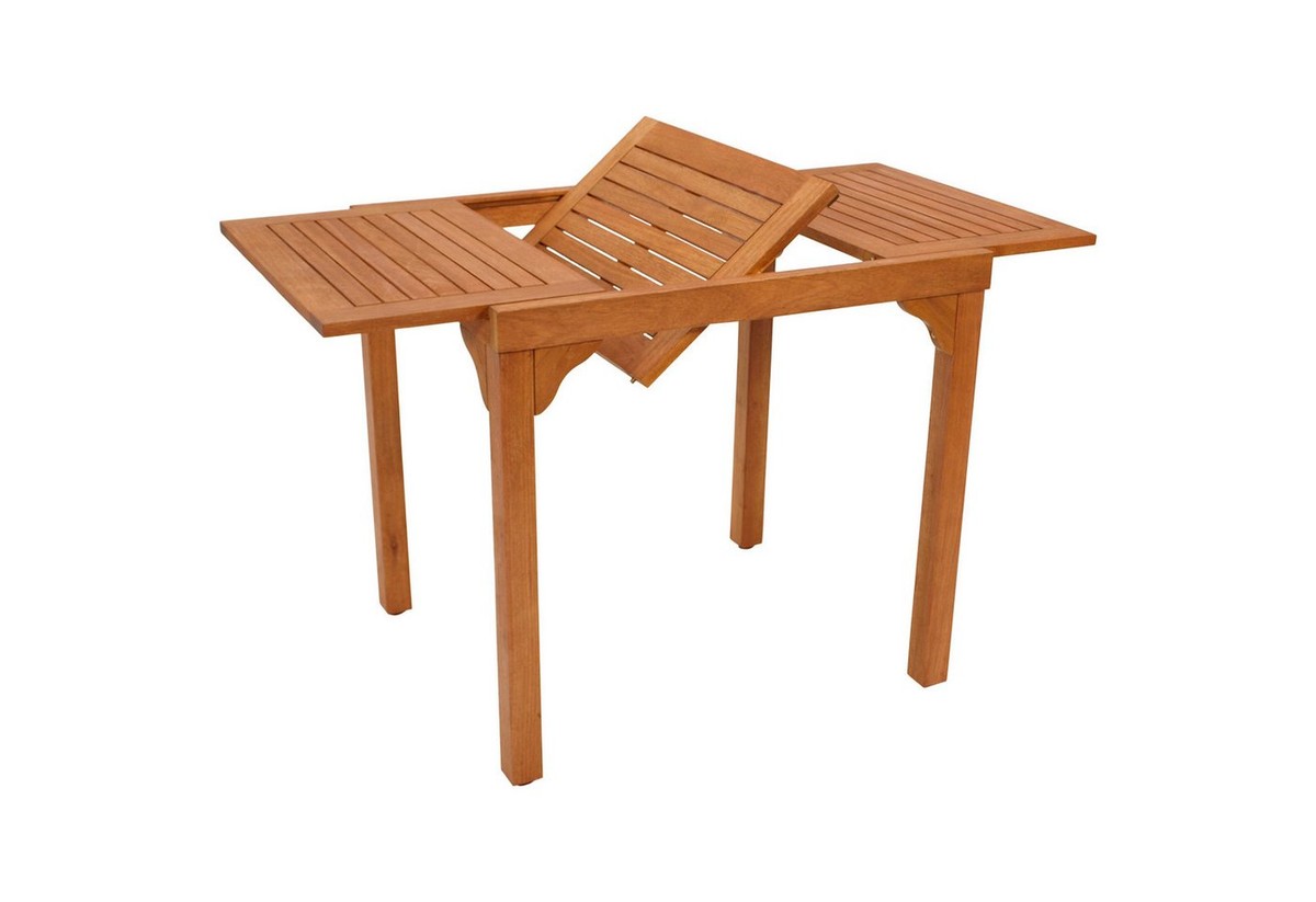 DEGAMO Gartentisch RIO, ausziehbar 80/120x70,5cm, Eukalyptus geölt