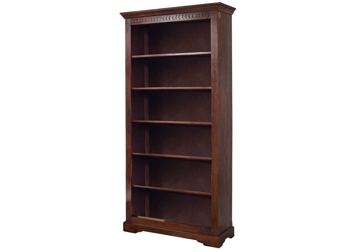 Massivmoebel24 Bücherregal OXFORD Akazie Massivholz dunkelbraun, 1-tlg., Akazie 97x35x200 cm (BxTxH) dunkelbraun lackiert