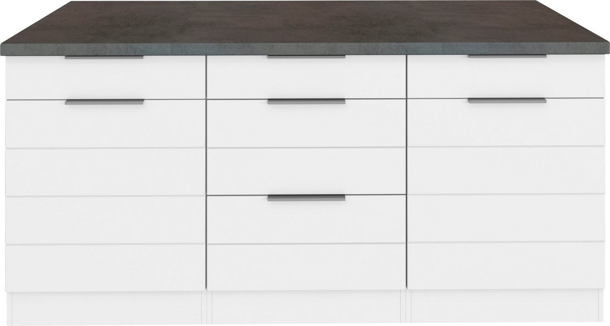 KOCHSTATION Unterschrank KS-Luhe 180 cm breit, für viel Stauraum, MDF-Fronten mit waagerechter Lisene