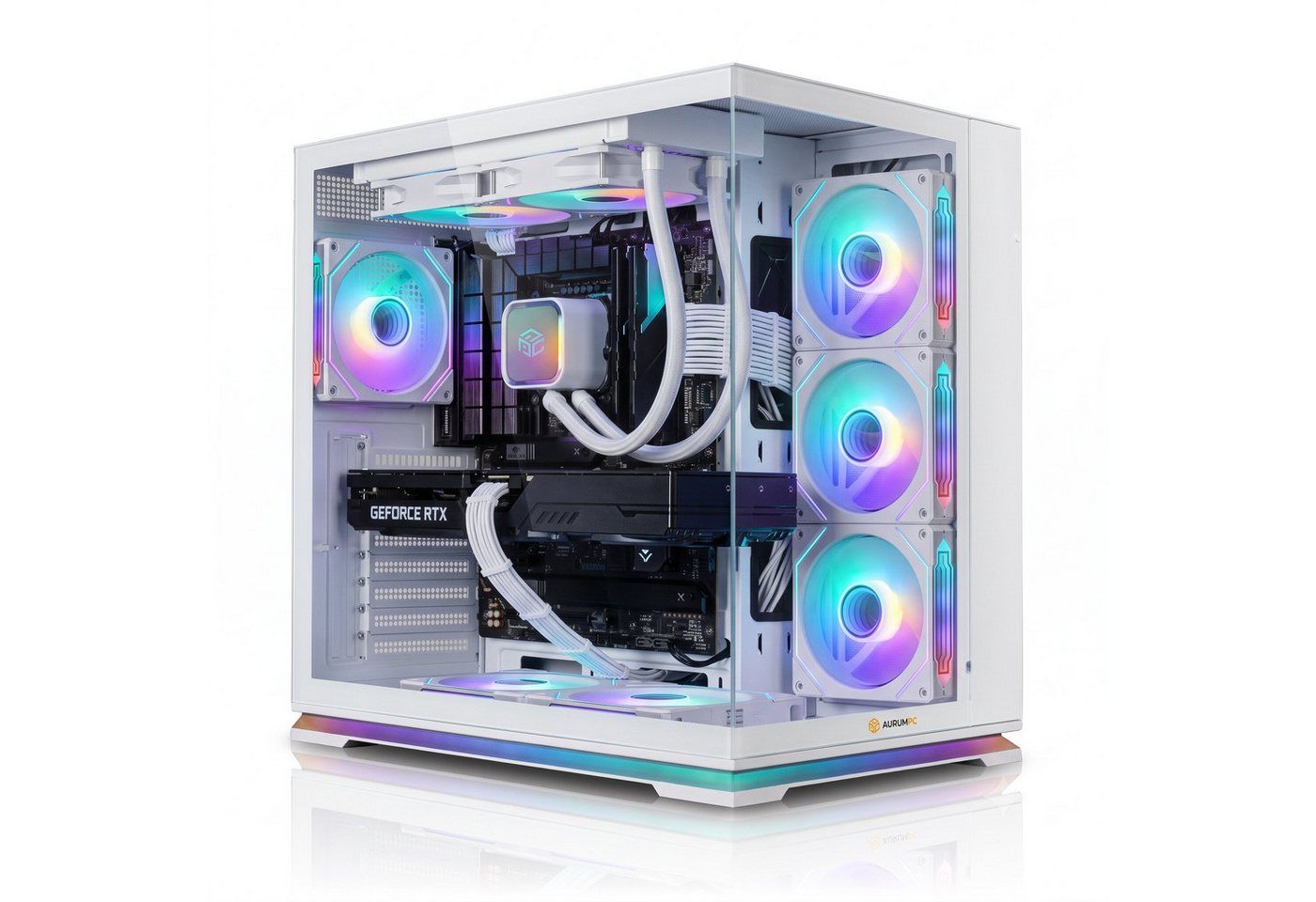 AurumPC Glacial R9 9950X3D mit RTX5080 16GB und 32GB DDR5 RAM Gaming-PC (AMD Ryzen 9 9950X3D, GeForce RTX 5080, 32 GB RAM, 1000 GB SSD, Wasserkühlung, Windows 11, WLAN)