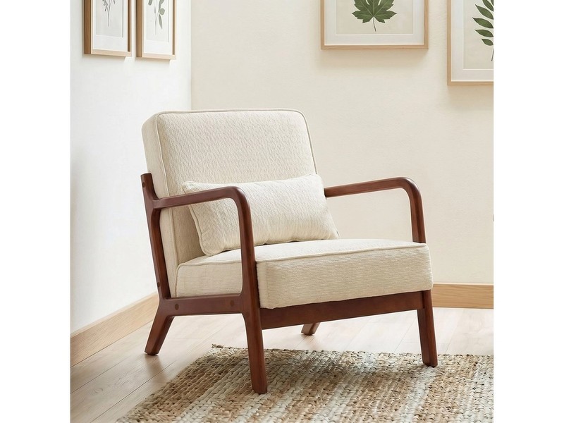 GRAVFORCE Ohrensessel mit Lendenkissen fur Wohnzimmer Chenille-Bezug Grün (1-St), Ergonomischer Sitzkomfort