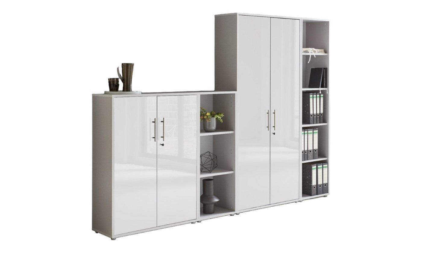 moebel-dich-auf Aktenschrank TABOR 4 (Büroschrank Mehrzweckschrank ideal für DIN A4 Ordner, abschließbar Metallgriffe) Made in Germany