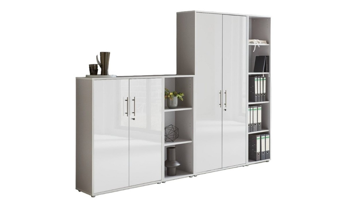 moebel-dich-auf Aktenschrank TABOR 4 (Büroschrank Mehrzweckschrank ideal für DIN A4 Ordner, abschließbar Metallgriffe) Made in Germany