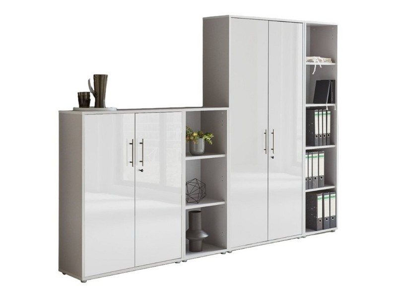 moebel-dich-auf Aktenschrank TABOR 4 (Büroschrank Mehrzweckschrank ideal für DIN A4 Ordner, abschließbar Metallgriffe) Made in Germany