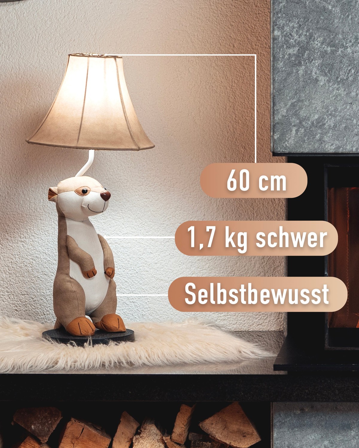 Eddie – die Erdmännchenlampe (60 cm)