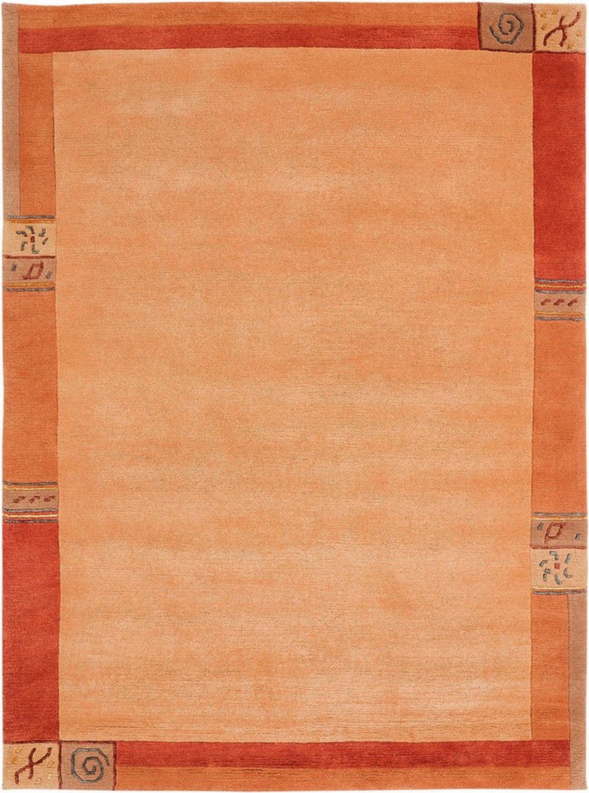 LUXOR living Wollteppich India, rechteckig, Höhe: 20 mm, reine Wolle, mit Bordüre, auch als Läufer, Wohnzimmer