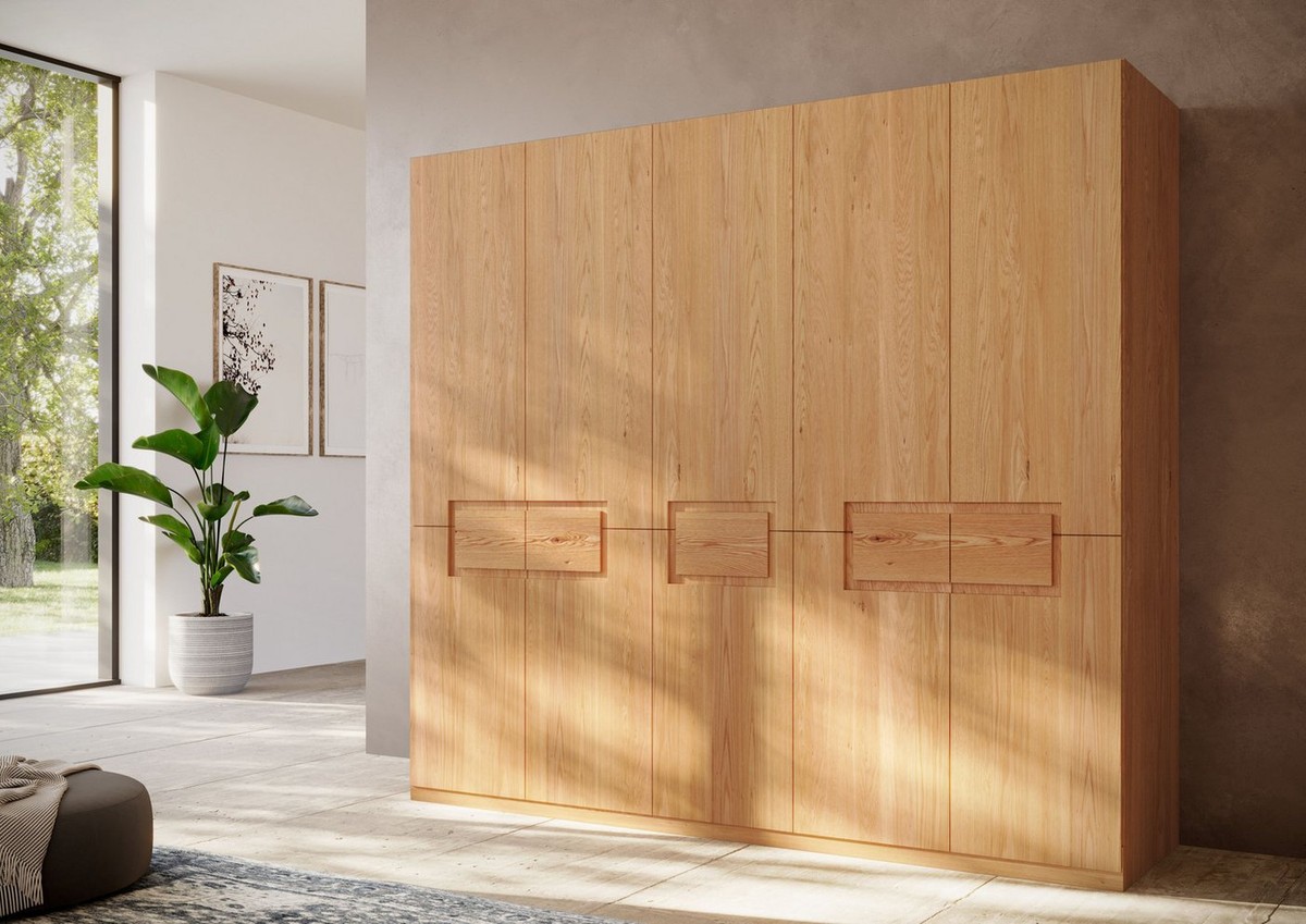 Home affaire Kleiderschrank Léopoldine aus Kernbuche, erhältlich in verschiedenen Breiten Massivholz-Kleiderschrank, im 50 cm Raster planbar
