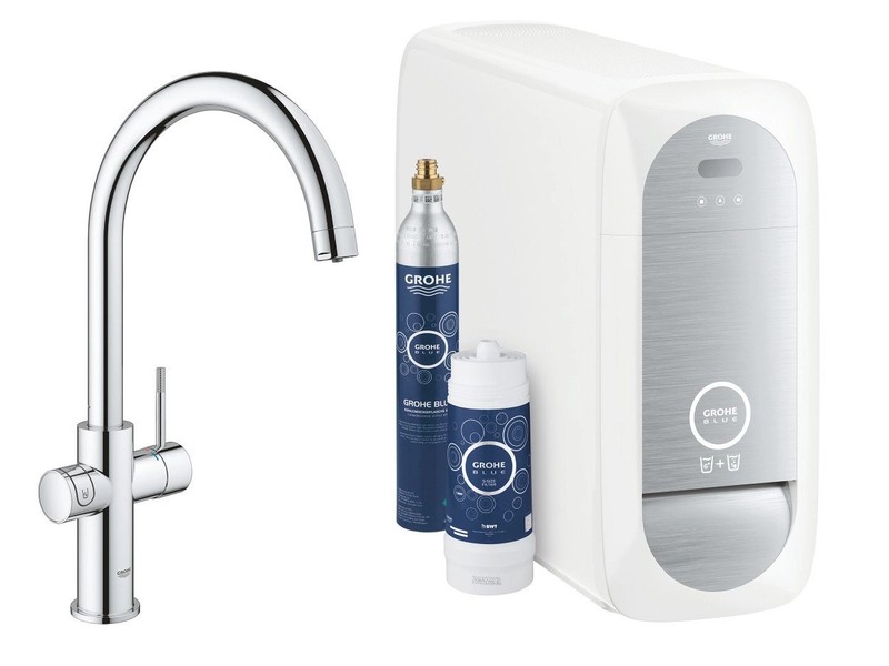 Grohe Küchenarmatur Blue Home Starter Kit, C-Auslauf, chrom (31455001)