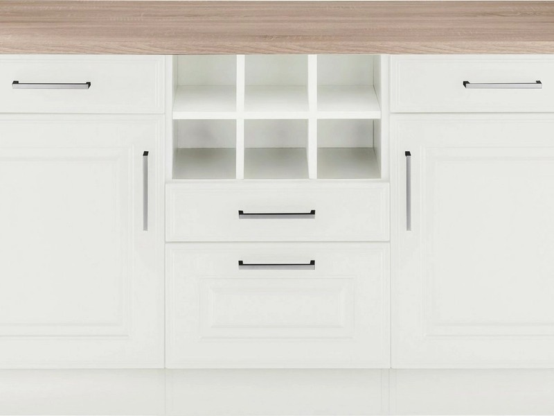 KOCHSTATION Unterschrank KS-Stockholm 150 cm breit, hochwertige MDF-Fronten mit Fräsung, viel Stauraum