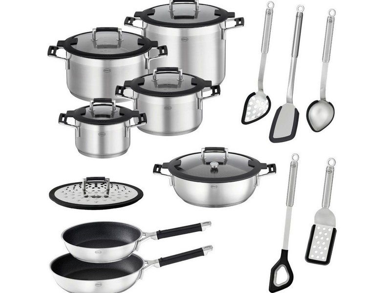 RÖSLE Topf-Set Silence® Pro Topfset 13tlg, Edelstahl 18/10, Profi-Set SILENCE PRO 13-tlg.