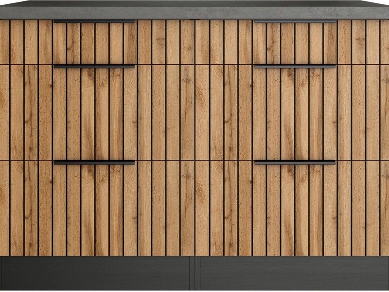KOCHSTATION Unterschrank KS-Lagos Breite 120 cm, 2 Schubkästen, 2 Auszüge