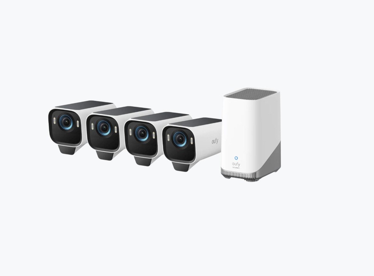 Anker eufy Überwachungskamera S3 Pro Kamera-Set, 4K Kabellose Solar-Überwachungskamera Außen (Außenbereich, 4-tlg., 4K-Auflösung, verbesserte Farb-Nachtsicht, SolarPlus 2.0)