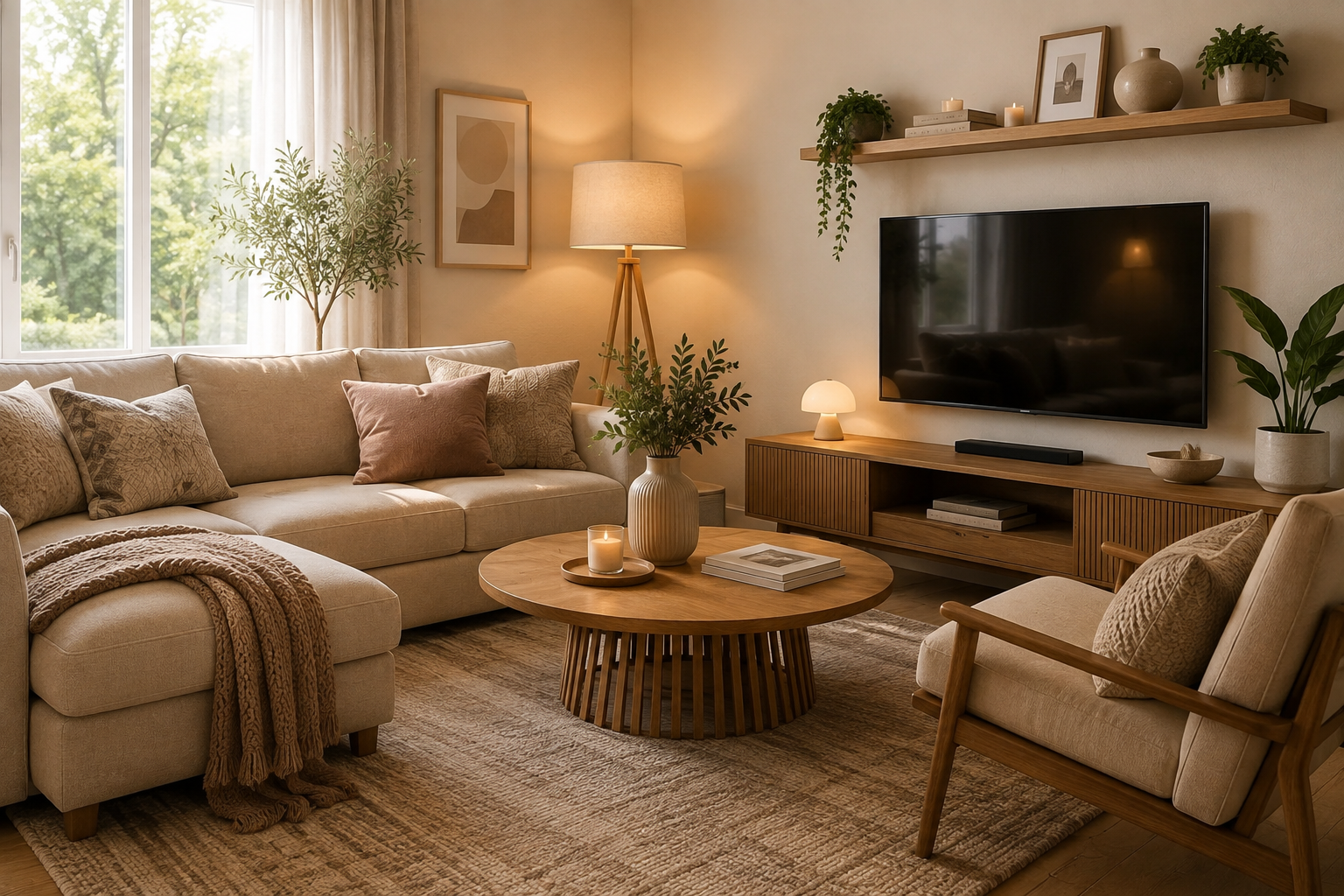 Wohnzimmer – KI-generierte Visualisierung