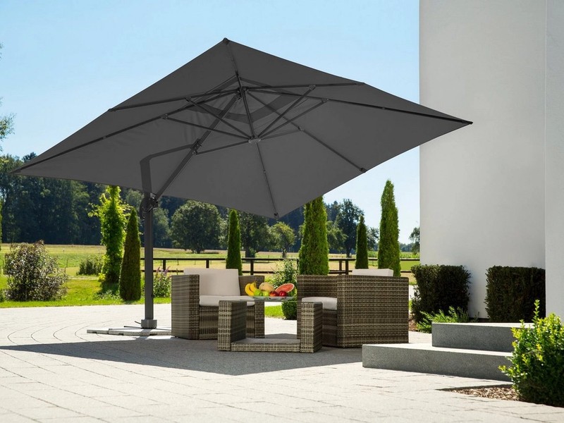 Schneider Schirme Ampelschirm Rhodos Grande, LxB: 300x400 cm, mit Schutzhülle und Schirmständer, ohne Wegeplatten