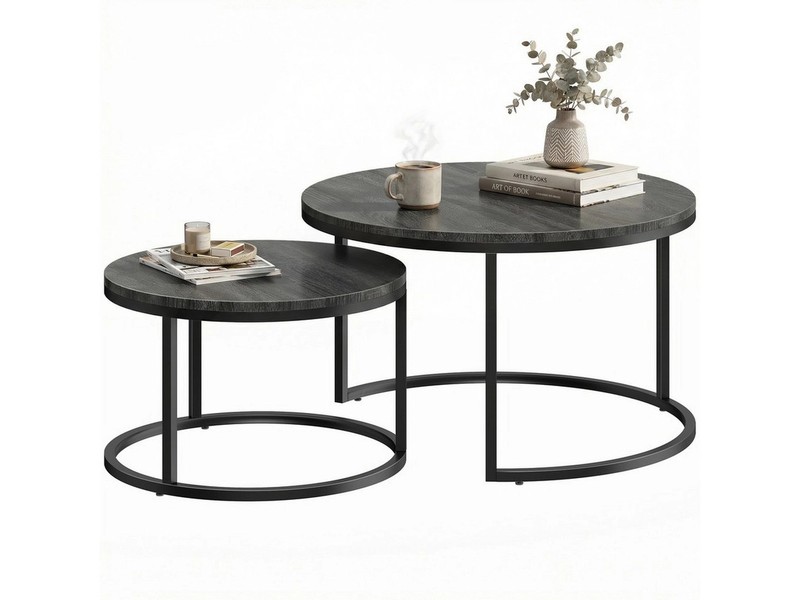 MC Star Satztisch Balkonmöbel Set 3 teilig Gartenmöbel Set (mit Tisch Kissen Stahlgestell verstellbar Fußpads grau)