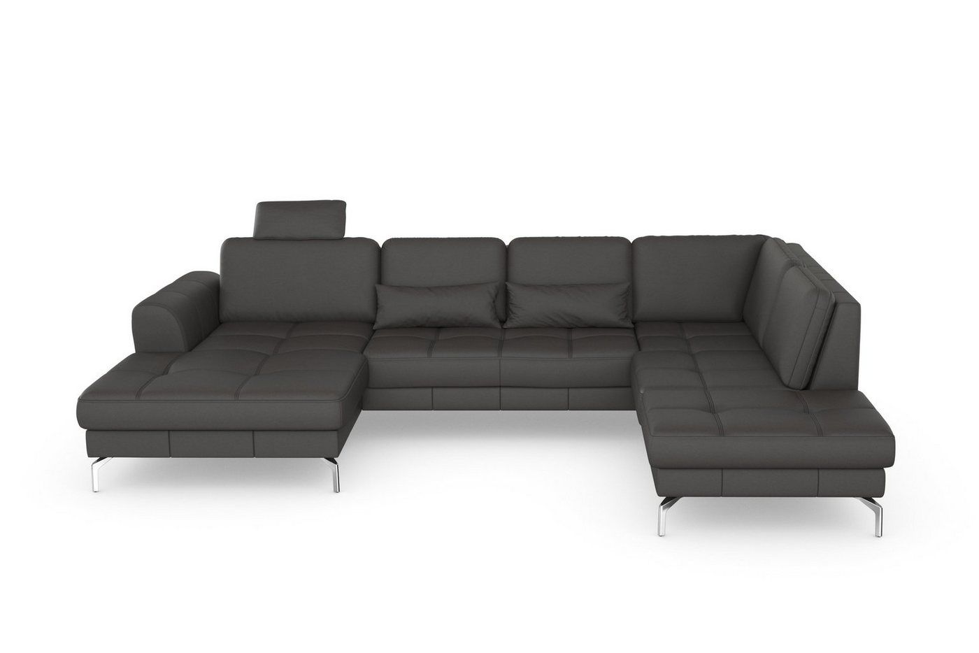sit&more Wohnlandschaft Bendigo U-Form, inklusive Sitztiefenverstellung, Bodenfreiheit 15 cm, in 2 Fußfarben