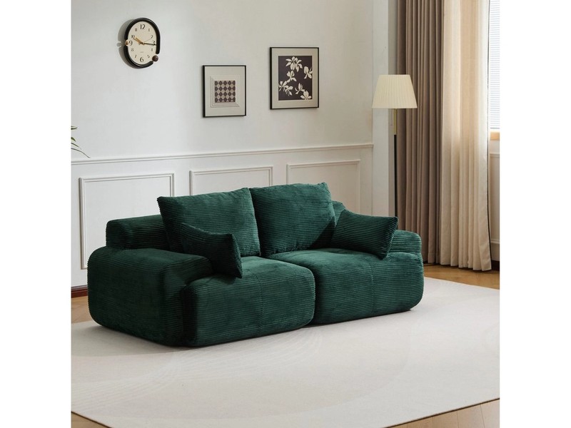 Vankel Sofa Modulares 2-Sitzer-Sofa, große liegefreie Couch, Cord-Sofa-Kombination, Komfortables Sofa mit Schaumfüllung für Wohnzimmer, Büro