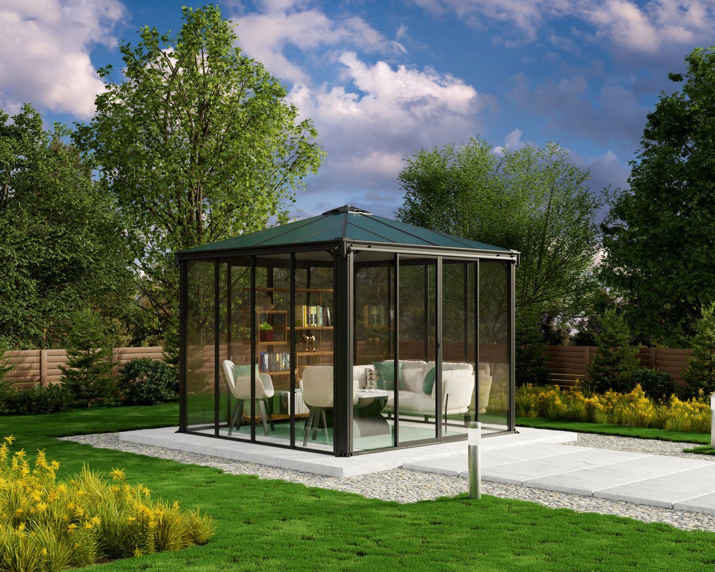 Palram - Canopia Pavillon Ledro 3000, mit 4 Seitenteilen, (Set), BxT: 295x295 cm