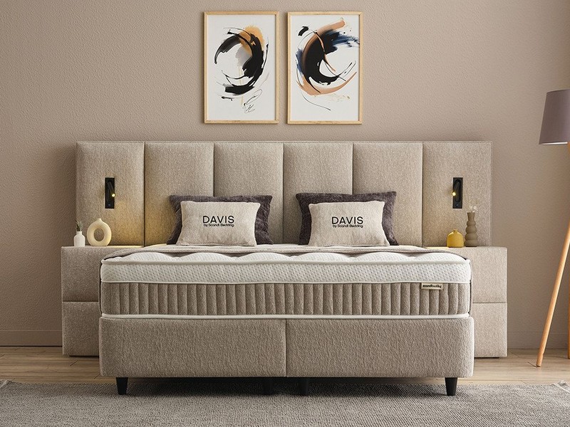 abc bedding Boxspringbett Boxspringbett DAVIS - Luxus Stauraumbett - Boxbett inkl. Bettkasten, Funktionsbett mit Bettkasten