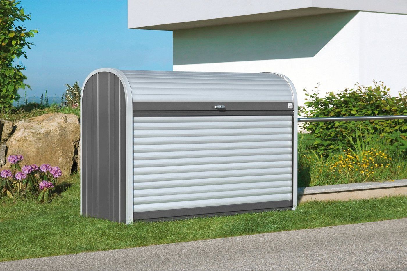 Biohort Gartenbox STOREMAX Gr. 190, verschiedene Farben, 190x96,5x136 cm, Ideal als Mülltonnenboxoder Fahrradgarage