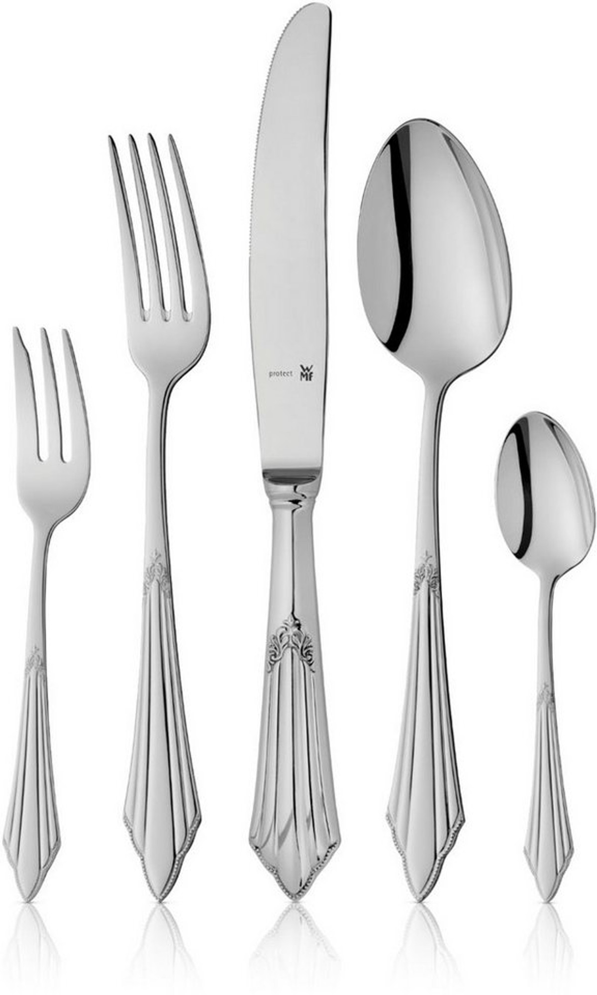 WMF Besteck-Set Fächer (66-tlg), 12 Personen, Cromargan® Edelstahl Rostfrei, ergonomisch, Cromargan protect
