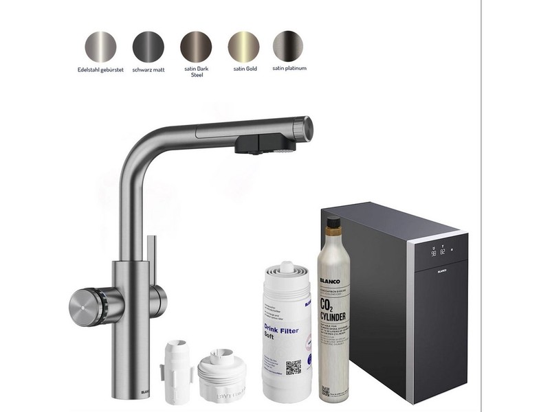 Blanco Küchenarmatur Trinkwasserarmatur Choice Icona L + Kühl- & CO₂-Einheit Choice.All