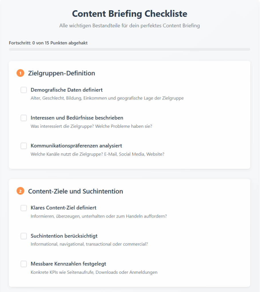Was gehört alles in ein Briefing