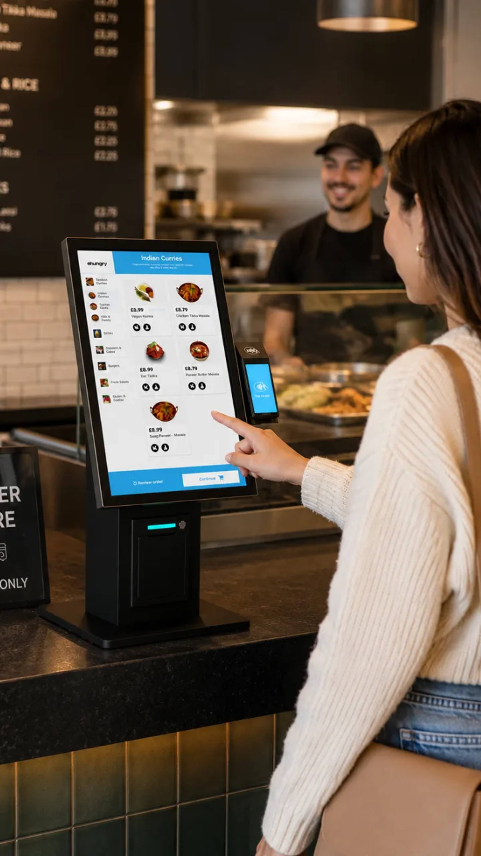 Self-Service Kiosk in use during a payment