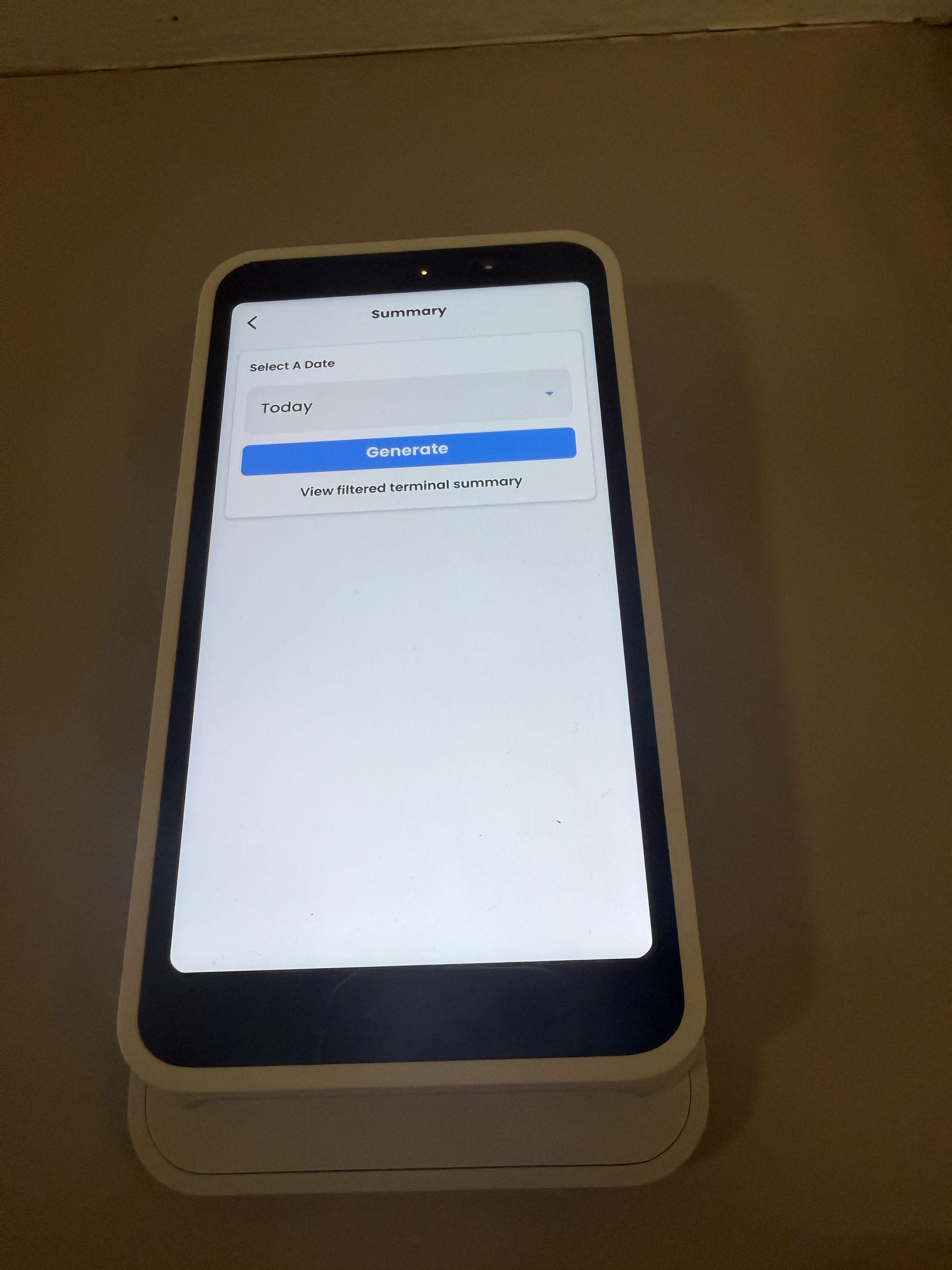 Kayana mPOS-applicatie op de kaartlezer