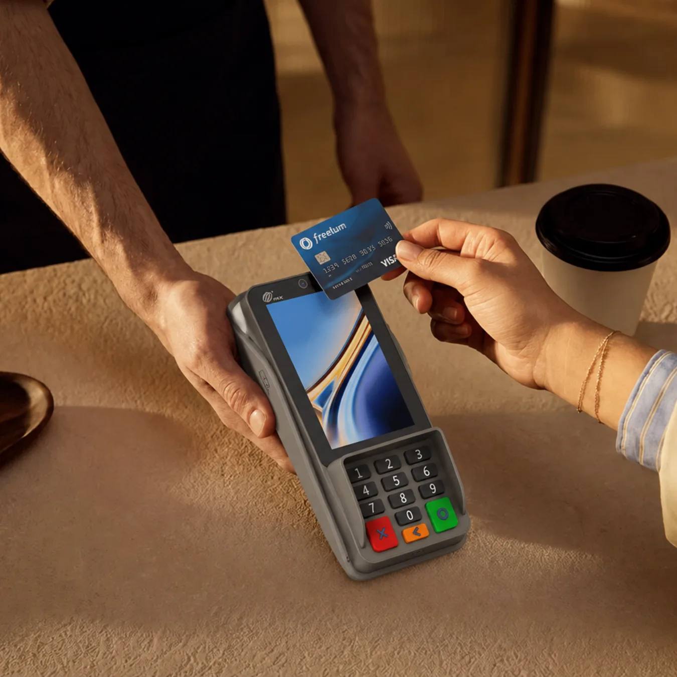 Card Terminal in use during a payment