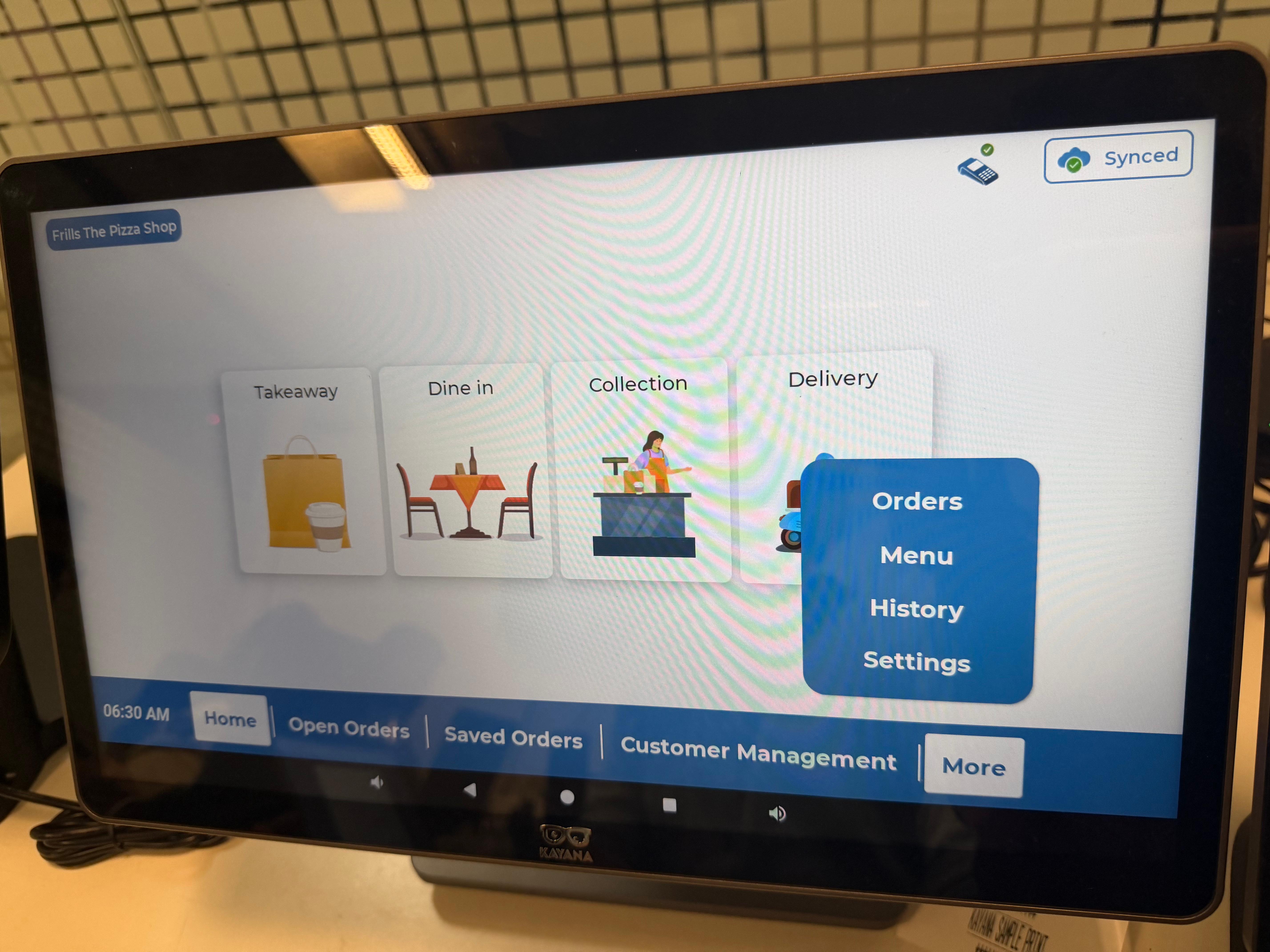 Una vista de la pantalla de inicio de EPOS.