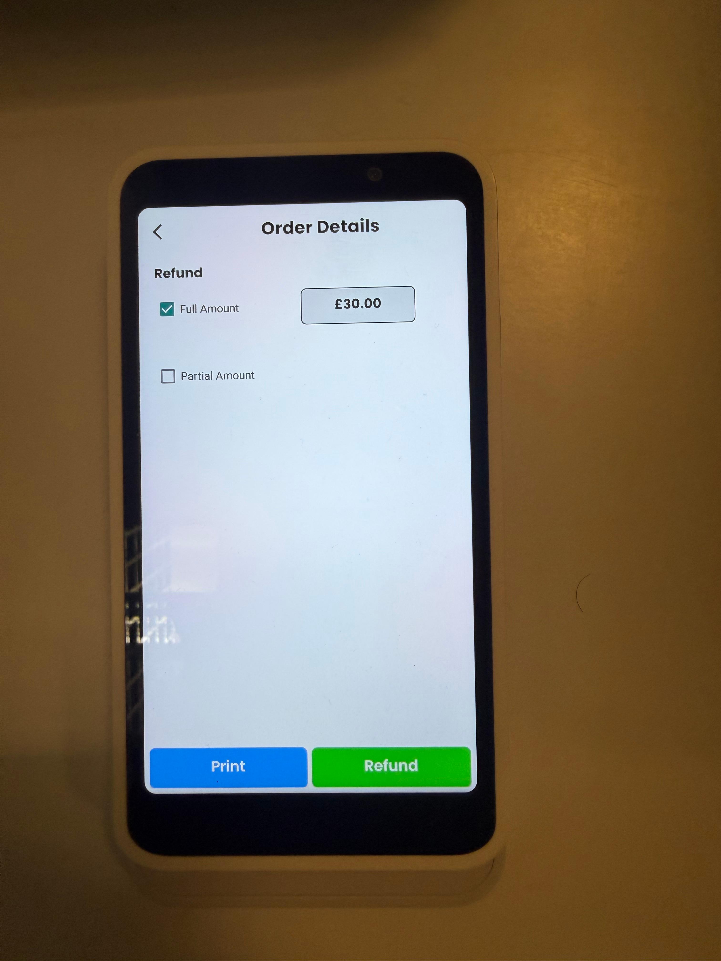 Een weergave van het scherm met orderdetails in de Kayana mPOS-applicatie. – image 3