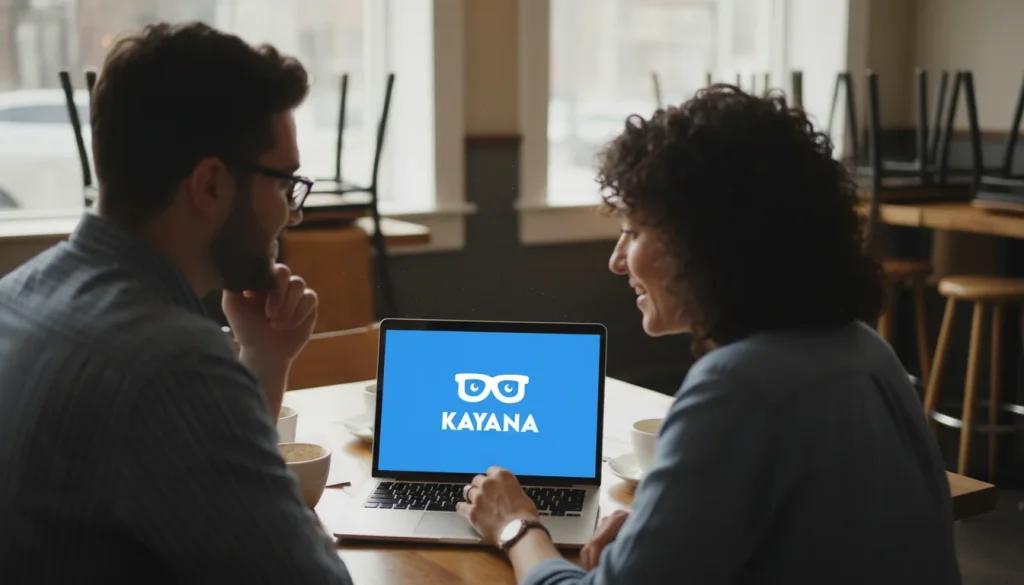 A restaurant owner and a technology consultant sitting side by side at a table in a closed restaurant, both looking at a laptop screen showing a modern POS onboarding or setup interface. Relaxed and collaborative body language, daytime window light, candid over-the-shoulder angle showing the screen clearly.